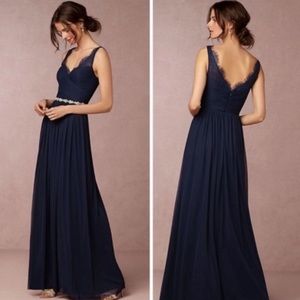 BHLDN Fluer Bridesmaid Dress Size 2 Navy Bridesmaid Dress